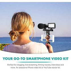 Movo Smartphone Video Rig Kit V7 with Grip Rig, Stereo Microphone, LED Light and Wireless Remote - YouTube, TIK Tok, Vlogging Equipment for iPhone/Android Smartphone Video Kit