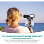 Movo Smartphone Video Rig Kit V7 with Grip Rig, Stereo Microphone, LED Light and Wireless Remote - YouTube, TIK Tok, Vlogging Equipment for iPhone/Android Smartphone Video Kit