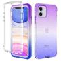 LONTECT for iPhone 11 Case Built-in Screen Protector Glitter Gradient Clear Sparkly Bling Rugged Shockproof Hybrid Full Body Protective Case Cover for Apple iPhone 11 6.1 2019, Purple Blue