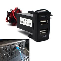 Car USB Power Socket With Audio Port For Toyota VIGO, AWADUO USB Car Power Port Socket Adapter With Audio USB Socket For iPhone X/ 8/7/ 6 /iPad/HTC/BlackBerry/Samsung/Huawei, or Other USB Devices