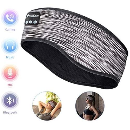 Sleep Headphones Bluetooth Headband, Wireless Music Sports Headband Headphones with Ultra-Thin HD Stereo Speakers, Workout Sport Headphones for Running Yoga Meditation, Comfortable for Side Sleepers
