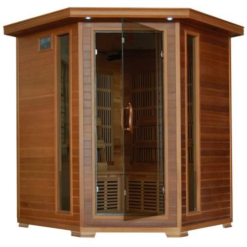 Radiant Saunas BSA1320 4 Person Cedar Corner Infrared Sauna, 3-4