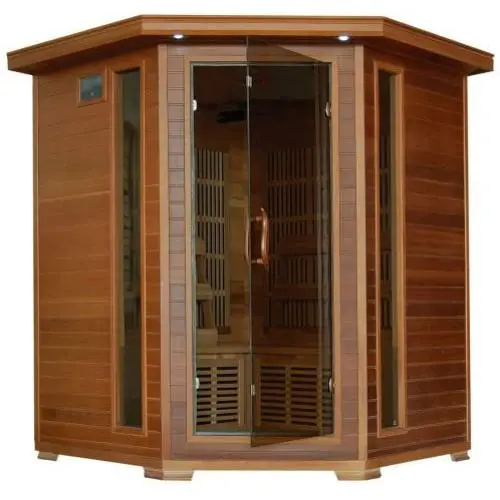 Radiant Saunas BSA1320 4 Person Cedar Corner Infrared Sauna, 3-4 Radiant Saunas BSA1320 4 Person Cedar Corner Infrared Sauna, 3-4