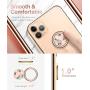 GVIEWIN Cell Phone Ring Holder Finger Kickstand, 180° Rotation Metal Flower Ring Grip for Magnetic Car Mount Compatible with All Smartphones Adhesive to All Phone Cases (Floral/Pink)
