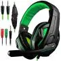Gaming Headset,DLAND 3.5mm Wired Bass Stereo Noise Isolation Gaming Headphones with Mic for Laptop Computer, Cellphone, PS4 and so on- Volume Control (Black and Green) Gaming Headset,DLAND 3.5mm Wired Bass Stereo Noise Isolation Gaming Headphones with Mic for Laptop Computer, Cellphone, PS4 and so on- Volume Control (Black and Green)