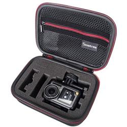 Smatree Carrying Case Compatible for GoPro Hero 8/7/6/5/4/3+/3/2/1/GOPRO HERO (2018)/DJI Osmo Action(Black & Red)-Extra-Small
