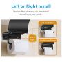 Matte Black Toilet Paper Holder Wall Mounted with Phone Shelf, Universal Modern Toilet Tissue Holder fit Mega Roll Toilet Paper, Cat Proof Toilet Paper Holder Bathroom Metal Aluminum Covered TP Holder