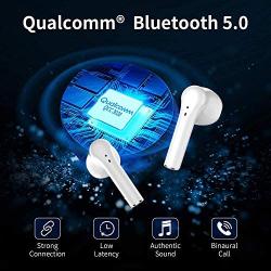 Wireless Earbuds in-Ear Bluetooth 5.0 Headphones with HD HiFi Stereo CVC8.0 Noise Canceling Bluetooth Earbuds with Mic 24H Playtime Mini Charging Case for iPhone Android Apple Earbuds