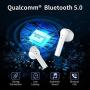 Wireless Earbuds in-Ear Bluetooth 5.0 Headphones with HD HiFi Stereo CVC8.0 Noise Canceling Bluetooth Earbuds with Mic 24H Playtime Mini Charging Case for iPhone Android Apple Earbuds