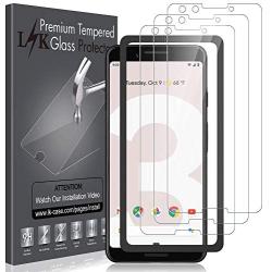 [3 Pack] LK Screen Protector for Google Pixel 3 Tempered Glass [Easy Installation Tray] HD Clear, Bubble Free, Anti Scratch