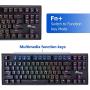 RGB Mechanical Keyboard 87-Key RGB LED Backlit Wireless Bluetooth 3.0 /USB Wired Multi-Media Mechanical Gaming Keyboard for PC/Smartphone/Laptop （Rechargeable Battery） Black Blue Switch