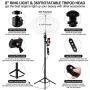 Ring Light with Tripod Stand and Phone Holder, Megoal Selfie Ring Light 8” Dimmable LED Circle Halo Ringlight for Live Steaming Make Up Photo Photography Vlogging YouTube Video TIK Tok