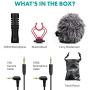 Movo VXR10 Universal Video Microphone with Shock Mount, Deadcat Windscreen, Case for iPhone, Android Smartphones, Canon EOS, Nikon DSLR Cameras and Camcorders - Perfect Camera Microphone, Shotgun Mic