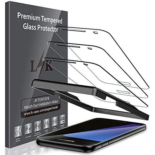 LK [3 Pack] Screen Protector for Samsung Galaxy S7 Tempered Glass (Easy Installation Alignment Frame) HD Clear, 9H Hardness, Anti Scratch, Case Friendly