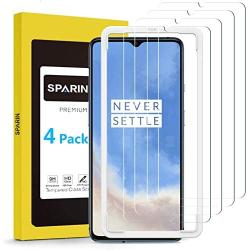 [4-Pack] OnePlus 7T Screen Protector, SPARIN Tempered Glass Screen Protector for OnePlus 7T with Alignment Frame / High Definition / Scratch Resistance