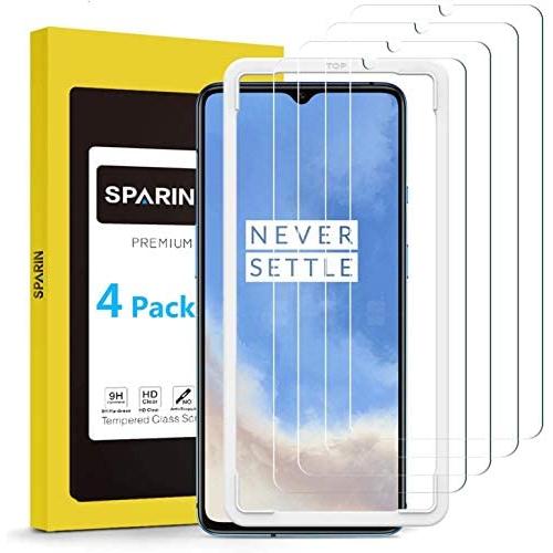 [4-Pack] OnePlus 7T Screen Protector, SPARIN Tempered Glass Screen Protector for OnePlus 7T with Alignment Frame / High Definition / Scratch Resistance