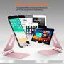 Adjustable Cell Phone Stand, Multi-Angle Tablet Stand Desk Cell Phone Holder with Anti-Slip Base and Convenient Charging Port Universal Aluminum Stand for All Smartphones and Tablets - Rose Gold