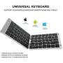 Folding Keyboard, Jelly Comb Ultra Slim Foldable BT Keyboard B047 Rechargeable Pocket Sized Keyboard for All iOS Android Windows Laptop Tablet Smartphone and More (Black and Silver)