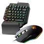 Ergonomic Mobile Phone LED Backlight One-Handed Wired Mouse Gaming Keyboard Set