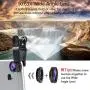 DELLURGO Phone Camera Lens 20x Telephoto Lens 205° Fisheye Lens 15x Macro Lens 0.63x Wide Angle Lens with Tripod Travel Case Cell Phone Lens Kit for iPhone XR/Xs/Max/8/7/6 Plus/Samsung/Google Pixel DELLURGO Phone Camera Lens 20x Telephoto Lens 205° Fisheye Lens 15x Macro Lens 0.63x Wide Angle Lens with Tripod Travel Case Cell Phone Lens Kit for iPhone XR/Xs/Max/8/7/6 Plus/Samsung/Google Pixel