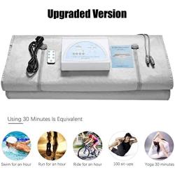 ETE ETMATE Sauna Blanket, 2 Zone Digital Heat Sauna Slimming Blanket, Upgraded Zipper Version Controller Body Shaper Weight Loss Anti Ageing Beauty Machine(Silver)