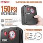 Hi-Spec 12V Compact Air Car Bike Tire Compressor Pump Inflator with 2.5m Power Cable & Analogue Pressure Dial for Portable Inflation. Includes 2 Adapters for Sport Balls, Balloons & Pool Inflatables