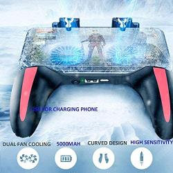 AZUOYI H10 Double Fan Cooling Mobile Gamepad, Rules of Survival Gaming Joysticks with Sensetive Shooting Feel, Compatible with 4.7-6.0 Inch iOS & Android Phone Accessories