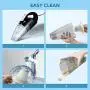Car Vacuum Cleaner, GSSUSA High Power Portable Vacuum Cleaner for Car with Reusable 2 Pcs Steel HEPA Filter Wet and Dry Use with LED Light Low Noise 16.4FT(5M) DC 12V Carry Bag for All Car