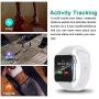 Sazooy Smart Watch, Fitness Trackers Touch Screen Smartwatch Fitness Watch with Camera Pedometer Sleep Monitor Music Player SIM SD Card Slot Compatible iOS Android Phones Men Women (White)