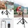62” Selfie Stick Tripod, Integrated, Torjim Portable Phone Tripod with Phone Holder, Bluetooth Remote for iOS & Android, Tripod Stand Perfect for Camera & GoPro with 360°Tripod Head and GoPro Adapter 62” Selfie Stick Tripod, Integrated, Torjim Portable Phone Tripod with Phone Holder, Bluetooth Remote for iOS & Android, Tripod Stand Perfect for Camera & GoPro with 360°Tripod Head and GoPro Adapter