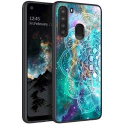 BENTOBEN Galaxy A21 Case, Slim Fit Glow in The Dark Shockproof Protective Hybrid Hard PC Soft TPU Bumper Cover Phone Cases for Samsung Galaxy A21 (2020 Release), Mandala in Galaxy