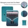 Kalimba Thumb Piano 17 keys Portable Mahogany Body Finger Piano With Tune Hammer Instruction Book Accessory for Kids Adult Beginners Professional HHY (17 Keys)