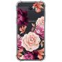 Girly Case for Samsung Galaxy J7 Perx, J7 Prime, J7 Sky Pro, J7 V, Galaxy J7 2017 Clear with Cute Pink Flowers Design Shockproof Bumper Protective Cell Phone Cases for Girls N Women Soft Floral Cover