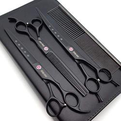 Kingstar Professional Pet Grooming Scissors Set Straight Scissors Thinning Scissors Curved Scissors with Comb case Comb