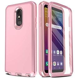 AMENQ Case for LG Stylo 5 L722DL, LG Stylo 5+/Stylo 5V/Stylo 5X Phone Case, [Built-in Screen Protector] Full Body Heavy Duty with TPU Bumper and Rugged Hard PC Armor Protective Cover (Rose Gold)