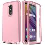 AMENQ Case for LG Stylo 5 L722DL, LG Stylo 5+/Stylo 5V/Stylo 5X Phone Case, [Built-in Screen Protector] Full Body Heavy Duty with TPU Bumper and Rugged Hard PC Armor Protective Cover (Rose Gold)