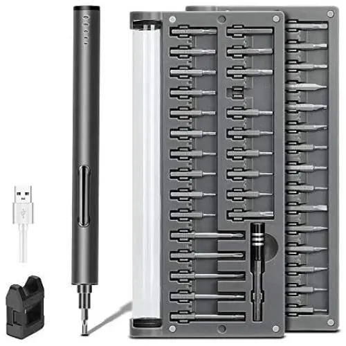 POWERGIANT Mini Electric Screwdriver, Small Portable Cordless Power Screwdriver Set with 55 Precision Bits & LED Light & Magnetic Mat, Handy Repair Tool for Phone Watch Camera Laptop POWERGIANT Mini Electric Screwdriver, Small Portable Cordless Power Screwdriver Set with 55 Precision Bits & LED Light & Magnetic Mat, Handy Repair Tool for Phone Watch Camera Laptop