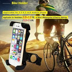 Amoner Bicycle Phone Mount, Anti Shake and Stable Cradle Clamp with 360° Rotation Bicycle Phone Mount/Bike Accessories/Bike Phone Holder for iPhone Android GPS Other Devices up to 6.5 inches