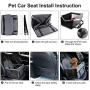 Petbobi Pet Reinforce Car Booster Seat for Dog Cat Portable and Breathable Bag with Seat Belt Dog Carrier Safety Stable for Travel with Clip on Leash and Storage Package