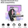 Bluetooth Headset V5.0 Honshoop Dual-Mic Noise Cancelling Bluetooth Earpiece Talking Compatible iPhone and Android Cellphones Work for Business/Workout/Driving/Office(Black)