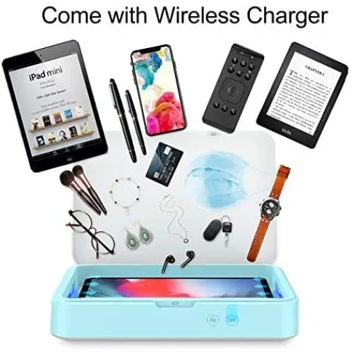 Phone Sterilizer with Wireless Charging, Samrtphone Sterilizer Cleaner with Aromatherapy Function Phone Sterilizer with Wireless Charging, Samrtphone Sterilizer Cleaner with Aromatherapy Function