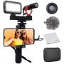 Movo Smartphone Video Kit V1 Vlogging Kit with Grip Rig, Shotgun Microphone, LED Light and Wireless Remote - YouTube Equipment Compatible with iPhone, Android Samsung Galaxy, Note - Vlogging Equipment