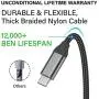 USB C Cables,6FT 2PACK,Fast Charging,Nylon,Charger Cord for LG Stylo 5 4,G8X G8 G7 G6 V50 V40 ThinQ,Moto Z4 Z3 G7,Samsung Galaxy S10e S10 S9 Plus,Note 10 9,A10e A20e A20 A30 A40 A50 A70 A80,ZTE Blade