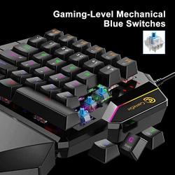 GameSir GK100 Wired One-Handed Mechanical Gaming Keyboard for Windows PC and GameSir X1, LED Backlit Portable Mini Game Keypad