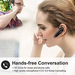 [2 Pack] Bluetooth Earpiece Wireless Handsfree Headset New Bee V5.0 24 Hrs Driving Headset 60 Days Standby Time with Noise Cancelling Mic Headset Case for iPhone Android Samsung Laptop Truck Driver