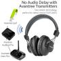 Avantree Audition Bluetooth 5.0 40 hr Wireless/Wired Over Ear Headphones with Mic for Computer TV Watching, Extra Comfortable & Lightweight, HiFi Stereo Headset for PC Laptop Cell Phone – Gray
