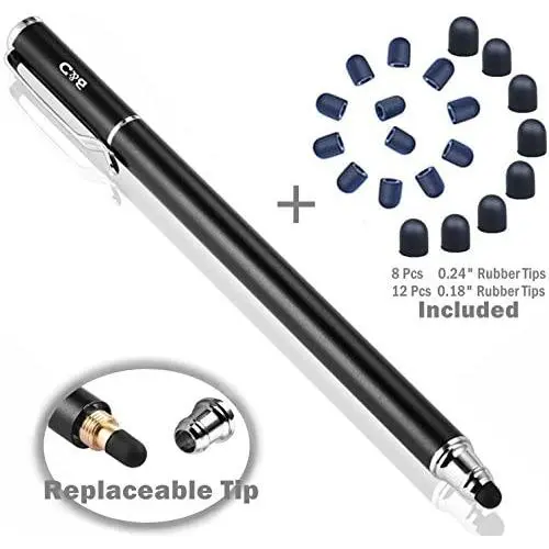 Bargains Depot 2-in-1 Stylus Touch Screen Pen for iPhone, Ipad, iPod, Tablet, Galaxy and More with 20Pcs Rubber Tips (Black) Bargains Depot 2-in-1 Stylus Touch Screen Pen for iPhone, Ipad, iPod, Tablet, Galaxy and More with 20Pcs Rubber Tips (Black)