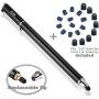 Bargains Depot 2-in-1 Stylus Touch Screen Pen for iPhone, Ipad, iPod, Tablet, Galaxy and More with 20Pcs Rubber Tips (Black)