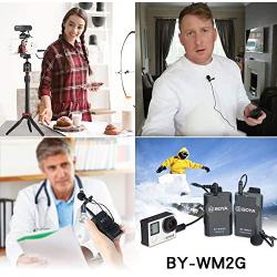 BOYA WM2G Lavalier Wireless Microphone with GoPro Cable Adapter for GoPro Hero3 Hero3+ Hero4 iPhone X 8 8 Plus iPad Tablet DSLR Camera Sony Camcorder Podcast Vlogging Street Interviews YouTube Video