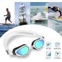 PHELRENA Swim Goggles, 2019 Electroplated Swimming Goggles, Anti Fog,No Leaking,UV Protection,Shatter-Proof, Clear Wide Vision Triathlon Swim Goggles for Women Men Adult with Free Nose Clip Ear Plugs